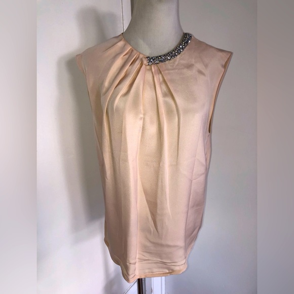 3.1 Phillip Lim Tops - Phillip lim beige silk blouse with beaded embellishment size 6